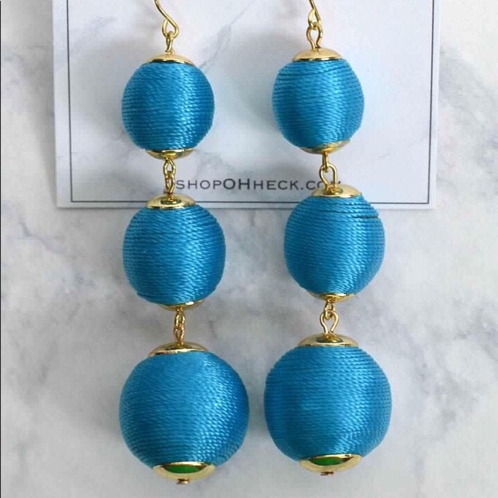 Turquoise Drop Ball Earrings